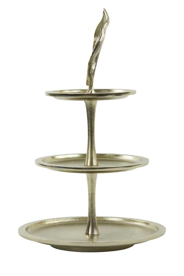 Etagere 3 laags Ø30x51 cm Foglia goud