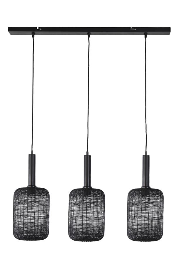 Hanglamp 3L 100x22x55 cm Lekang mat zwart