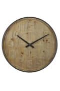 Klok Ø80x6 cm Logan hout bruin+zwart