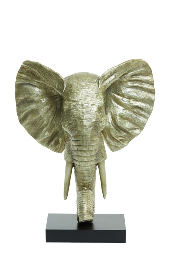 Ornament 38,5x19,5x49 cm Elephant licht goud