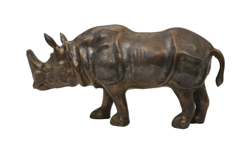 Ornament 53x22x24 cm Rhino antiek brons