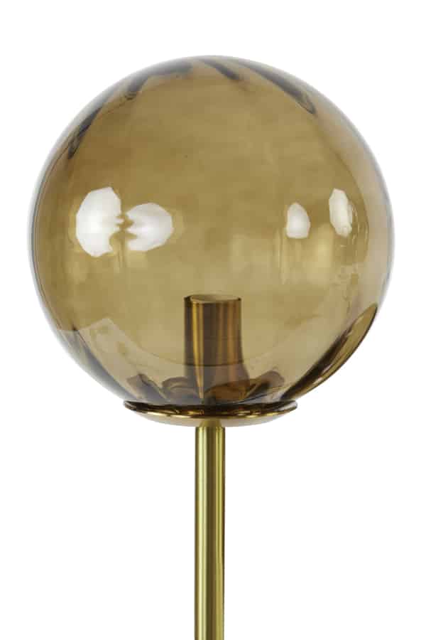 Tafellamp 2L 33x18x43 cm Magdala glas bruin+goud