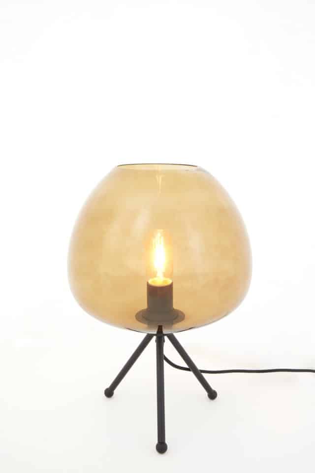 Tafellamp Ø30x43 cm Mayson glas bruin-mat zwart