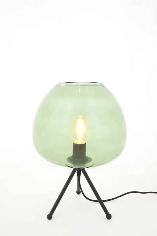 Tafellamp Ø30x43 cm Mayson glas groen-mat zwart
