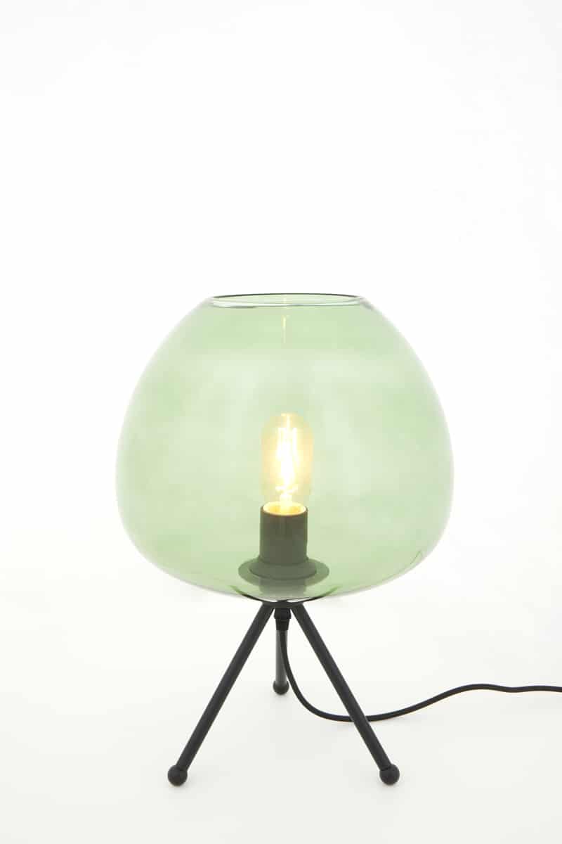 Tafellamp Ø30x43 cm Mayson glas groen-mat zwart