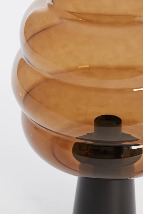 Tafellamp Ø30x46 cm Misty glas bruin+mat zwart