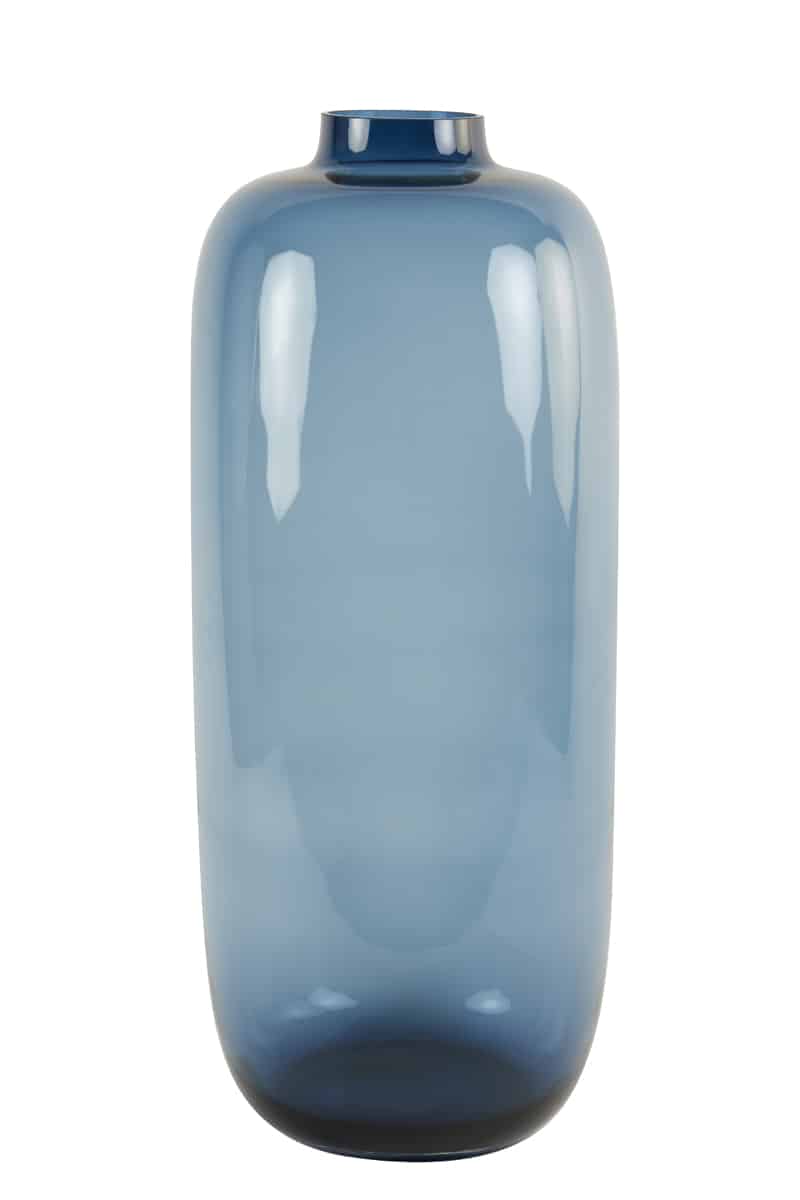 Vaas Ø30x70 cm Keira glas marine blauw