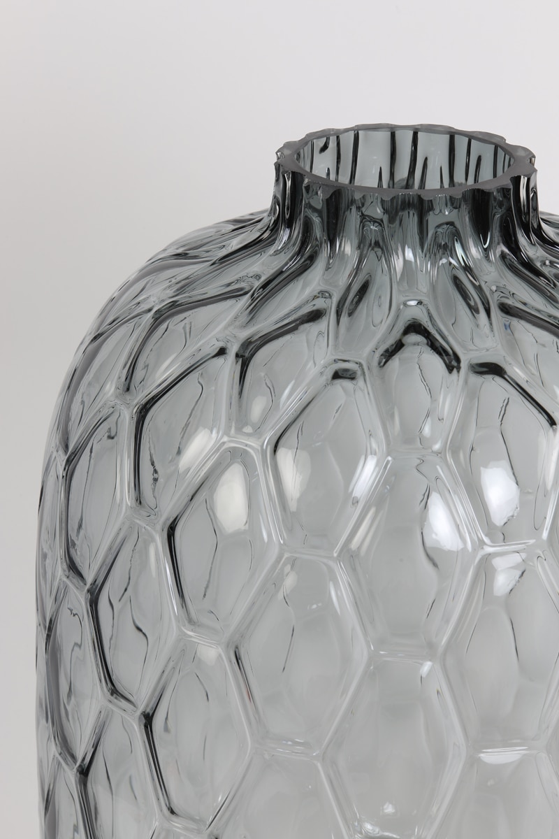 Vaas Ø34x50 cm Carino glas grijs