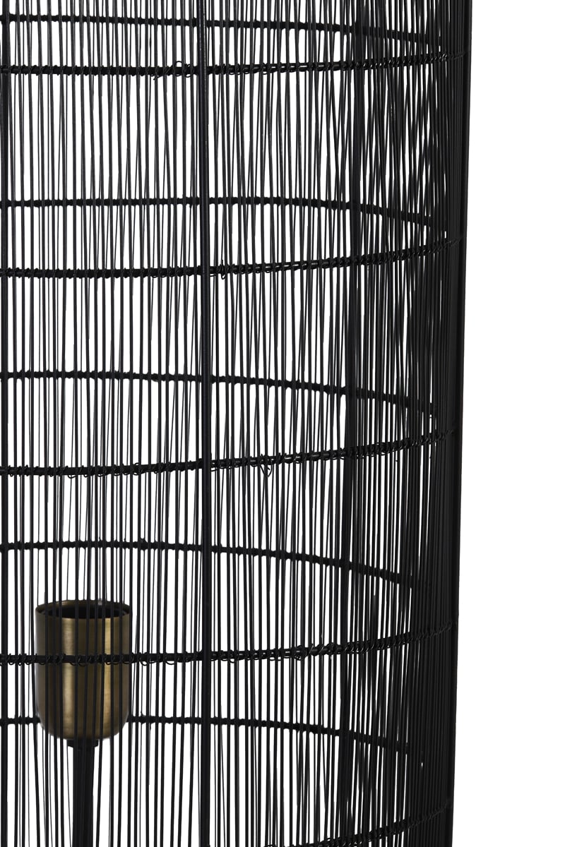 Vloerlamp driepoot Ø32x150 cm Gruaro mat zwart-antiek brons