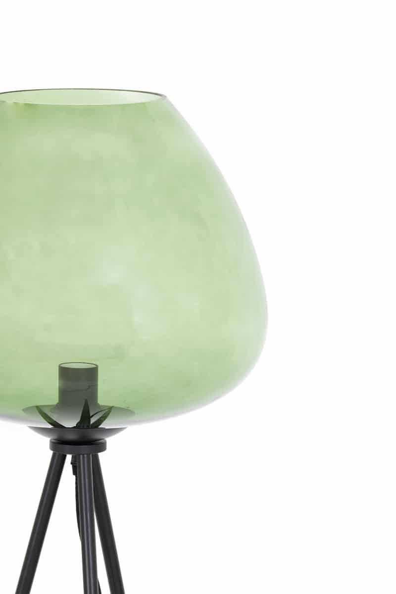 Vloerlamp driepoot Ø42x146 cm Mayson glas groen-mat zwart