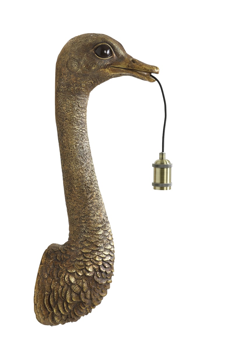 Wandlamp 25x19x72 cm Ostrich antiek brons