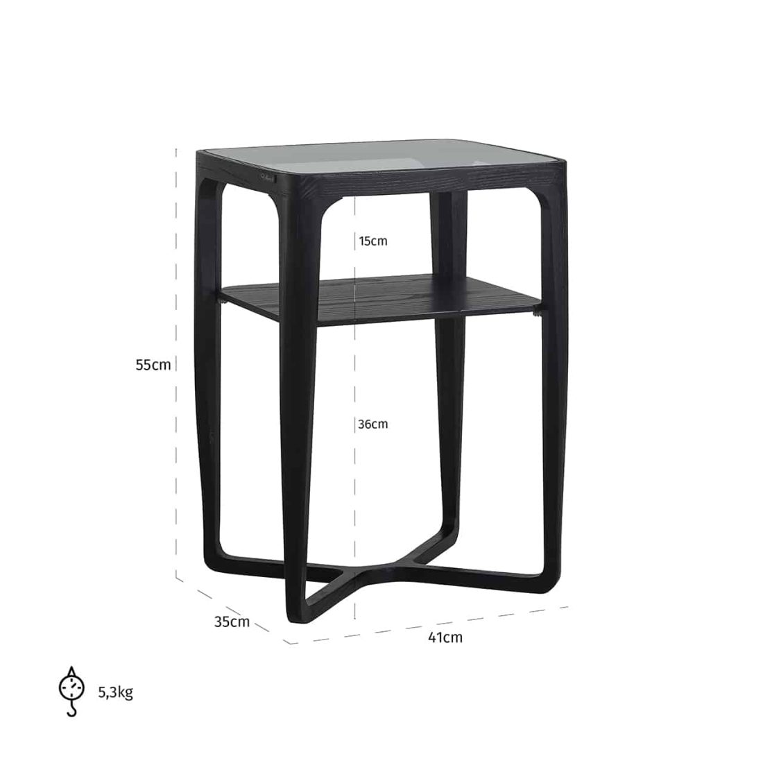 Richmond Interiors Bijzettafel Monfort 41x35x55 Cm Essen