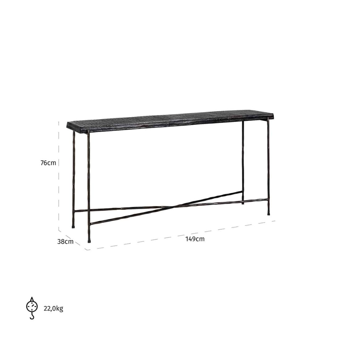 Richmond Interiors Wandtafel Ventana 149x38x76 Cm