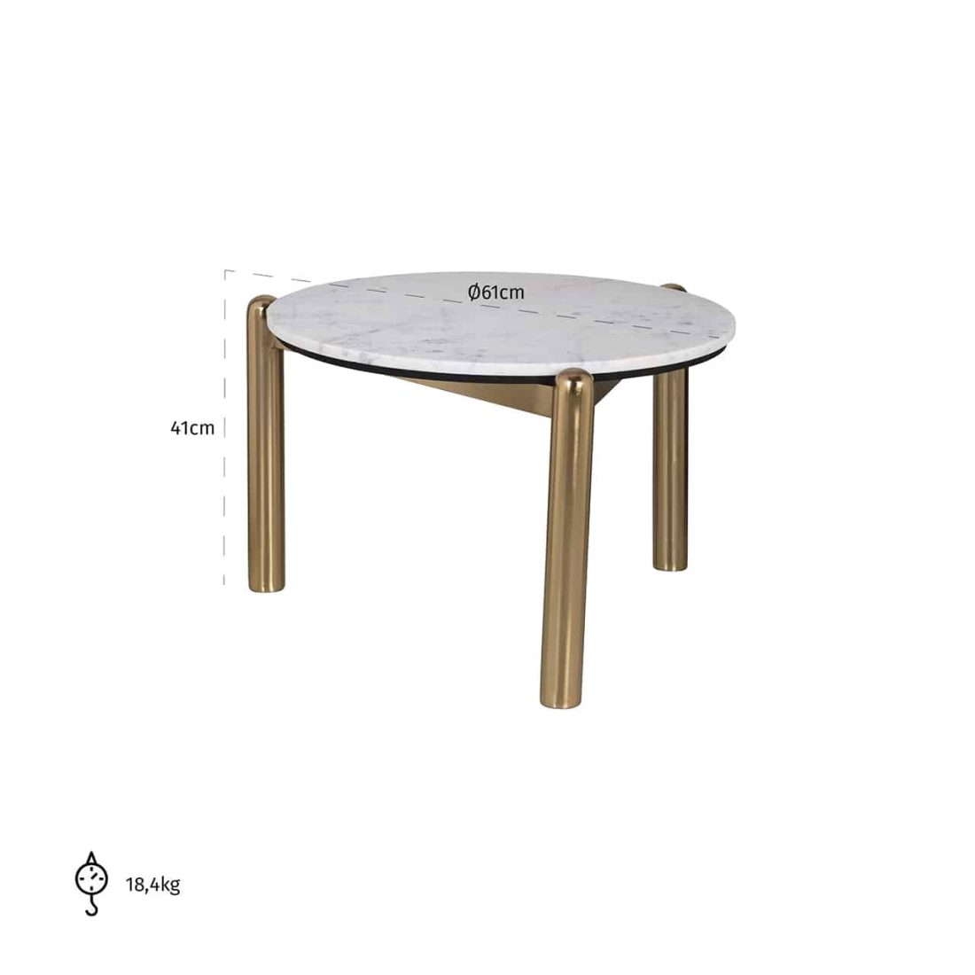 Richmond Interiors Salontafel Jael 61x61x41 Cm Marmer