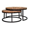 Richmond Interiors Salontafel Kensington Set Van 2 Zwart Onderstel Gerecycled Hout Richmond Interiors Salontafel Kensington Set Van 2 Zwart Onderstel Gerecycled Hout
