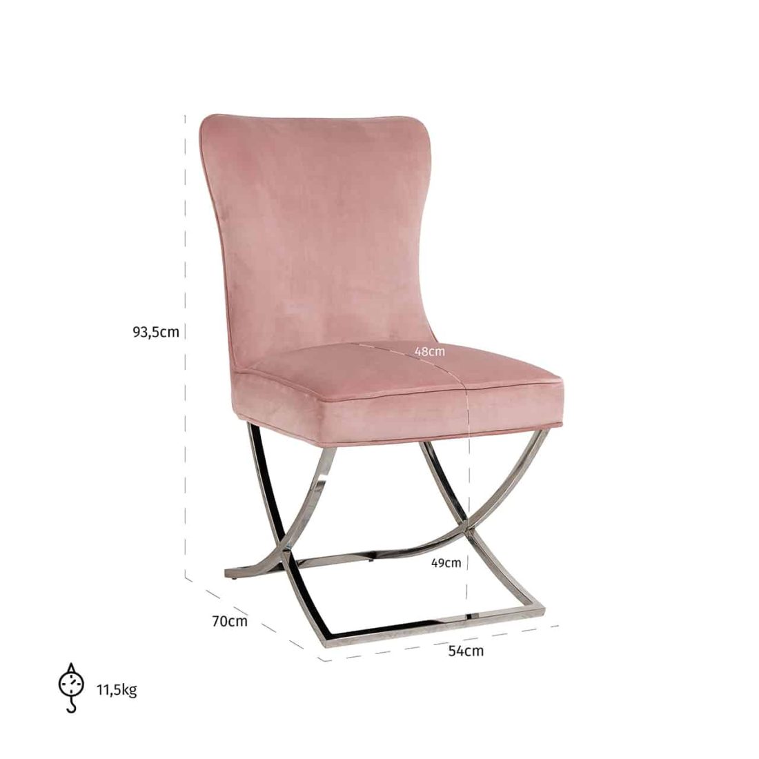 Richmond Interiors Eetkamerstoel Scarlett Roze
