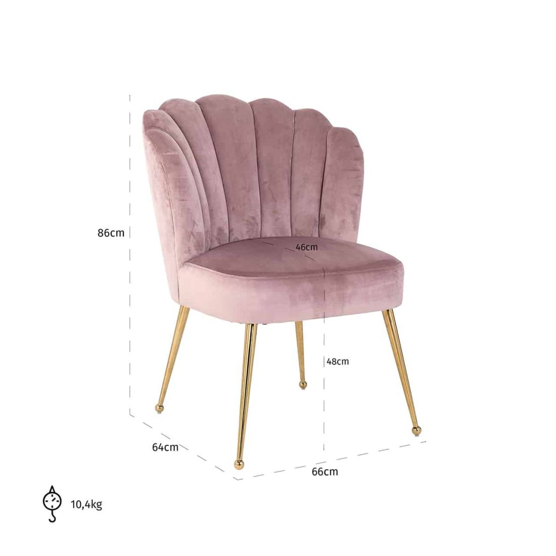 Richmond Interiors Eetkamerstoel Pippa Roze