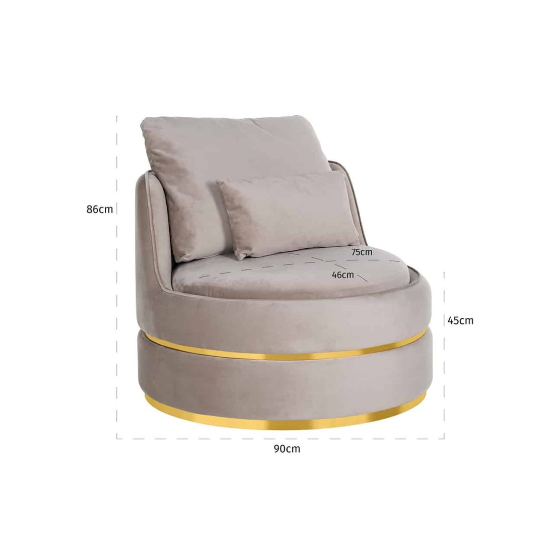Richmond Interiors Fauteuil Kylie Khaki
