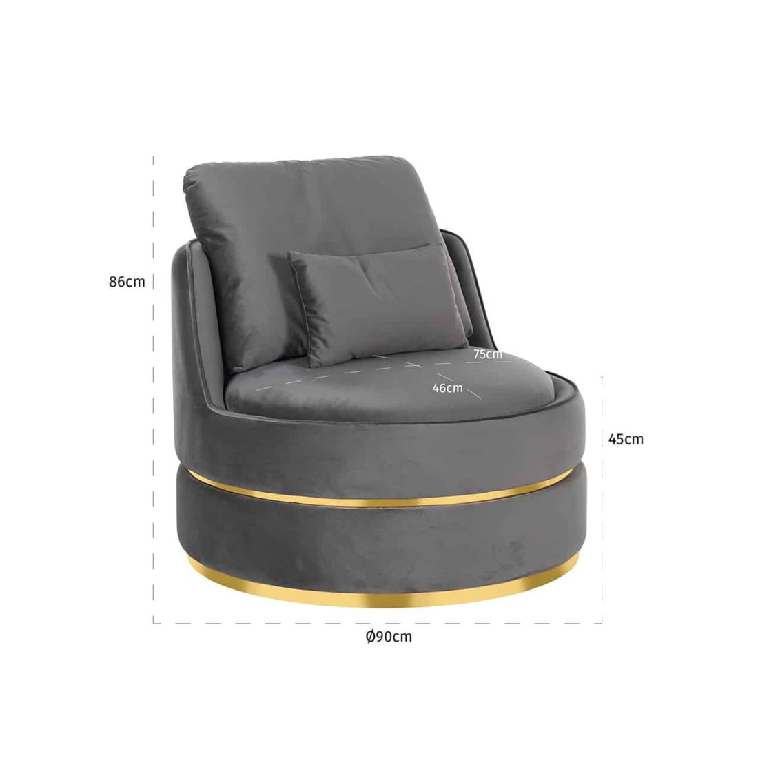 Richmond Interiors Fauteuil Kylie Grijs