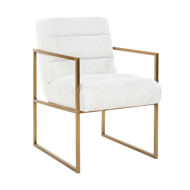 Richmond Interiors Eetkamerstoel Lizzy Met Arm Wit Goud Onderstel