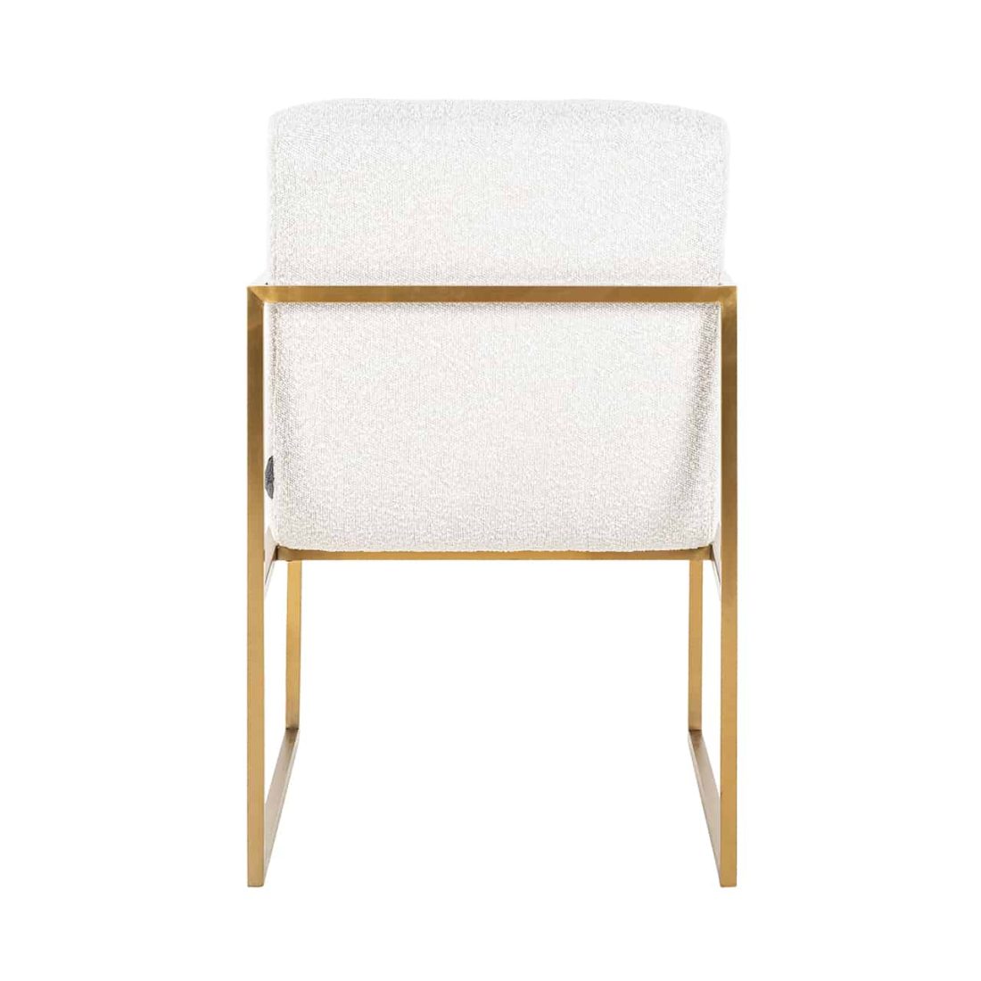 Richmond Interiors Eetkamerstoel Lizzy Met Arm Wit Goud Onderstel