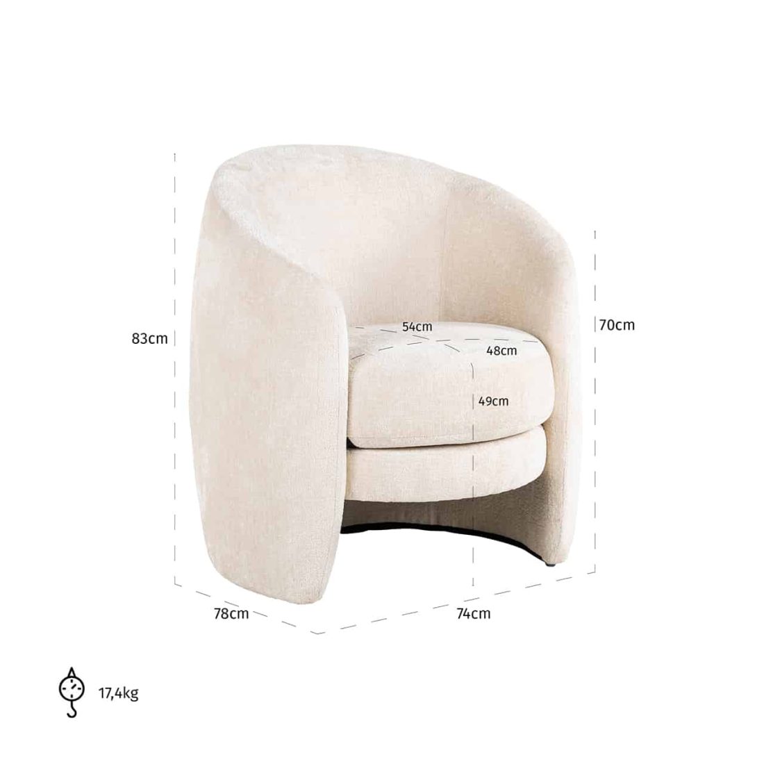 Richmond Interiors Fauteuil Fenna Wit