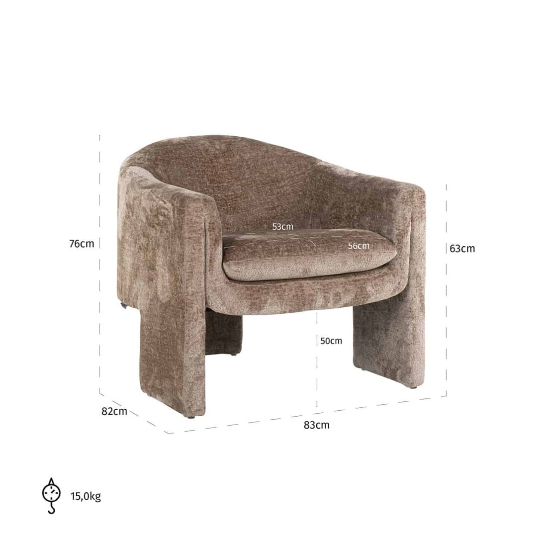 Richmond Interiors Fauteuil Charmaine Taupe