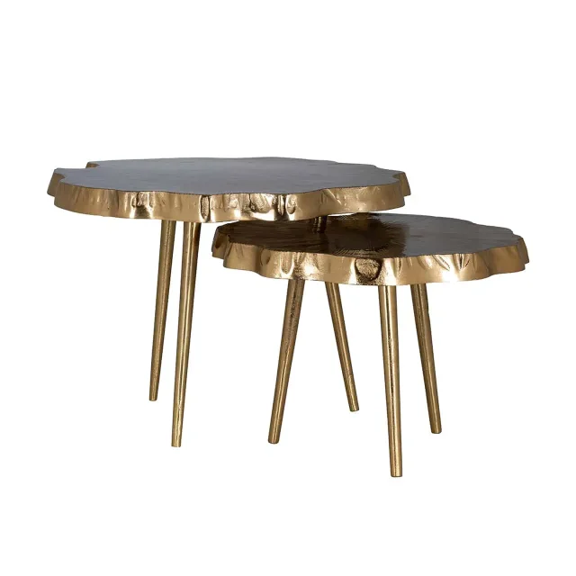 Richmond Interiors salontafel Phoeby set van 2 aluminium