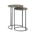 Richmond Interiors bijzettafel Tulum set van 2 aluminium