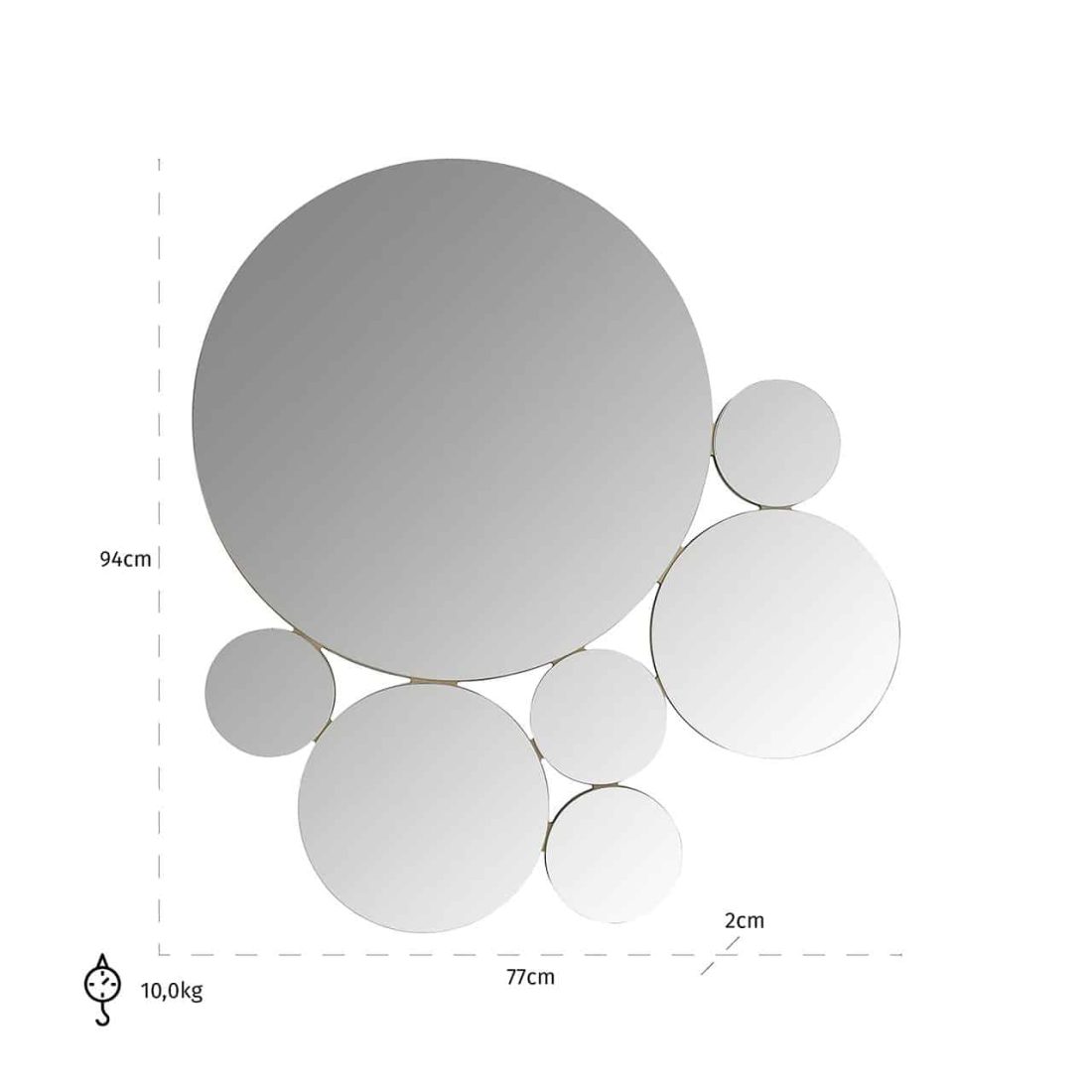 Richmond Interiors spiegel Avice 84x2x94 cm goud
