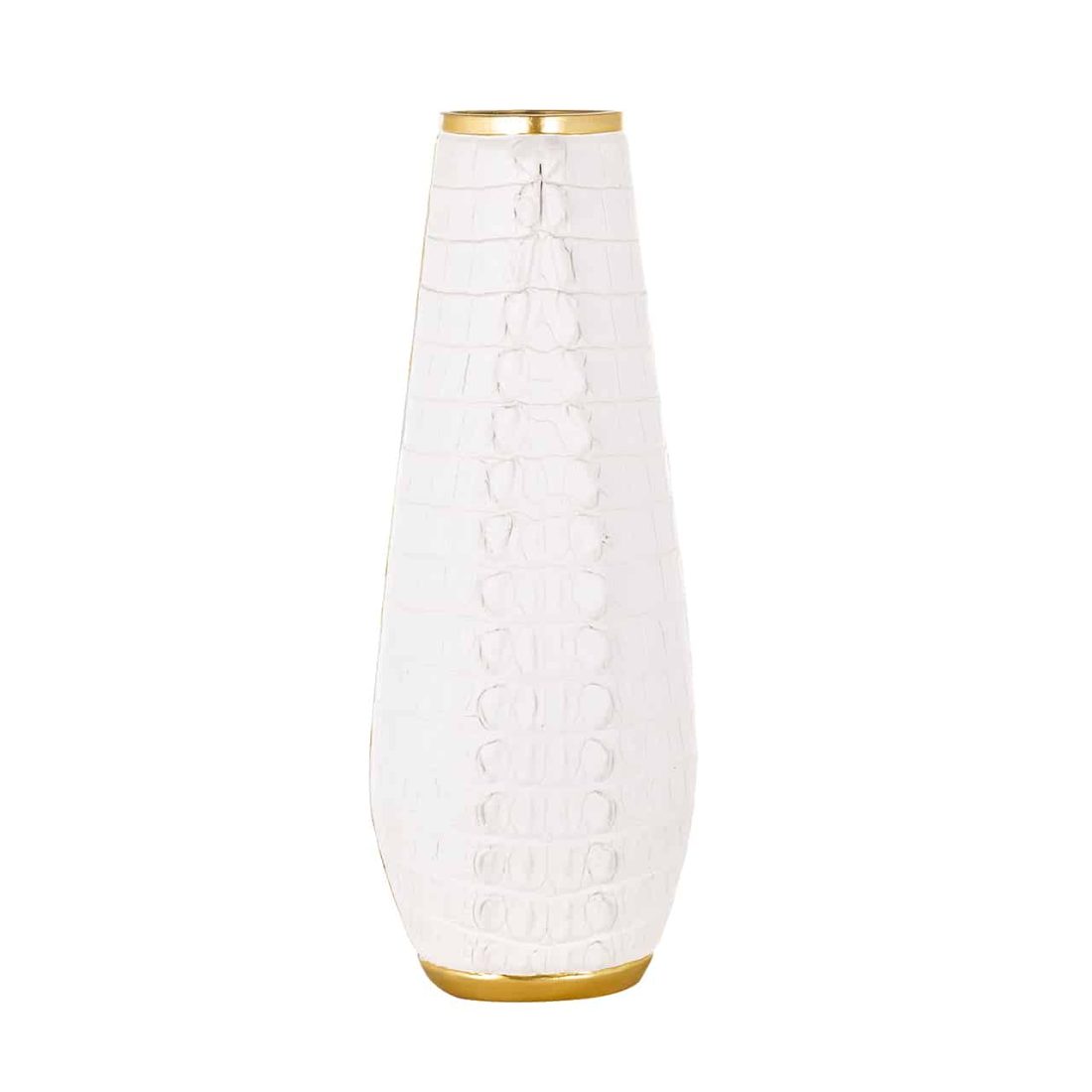 Richmond Interiors vaas 20,5x16,5x54 cm Fergy polyhars wit
