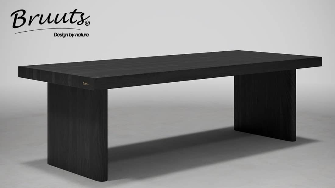 UrbanSofa Bruuts® eettafel Woodbury Stelvio acacia Woodbury Giuilia Block Leg