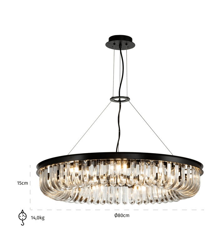 Richmond Interiors hanglamp 80x80x15 cm Aleez kristal