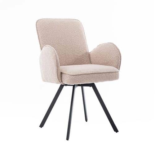 Tower Living eetkamerstoel Livo draaibaar met arm beige