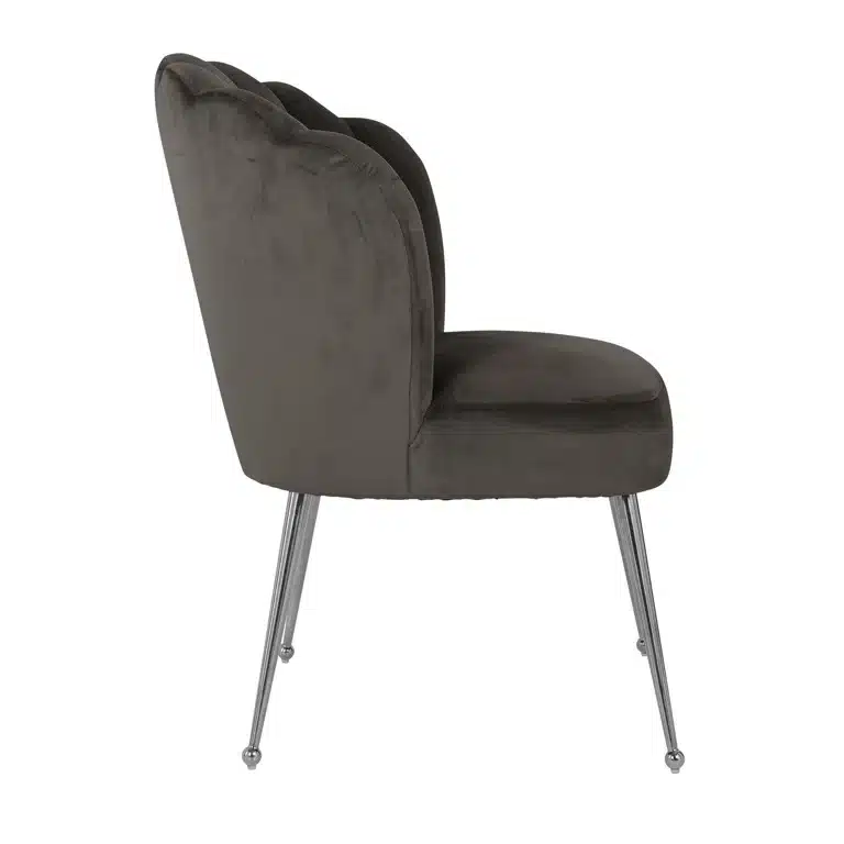 Richmond Interiors eetkamerstoel Pippa grijs poot zilver