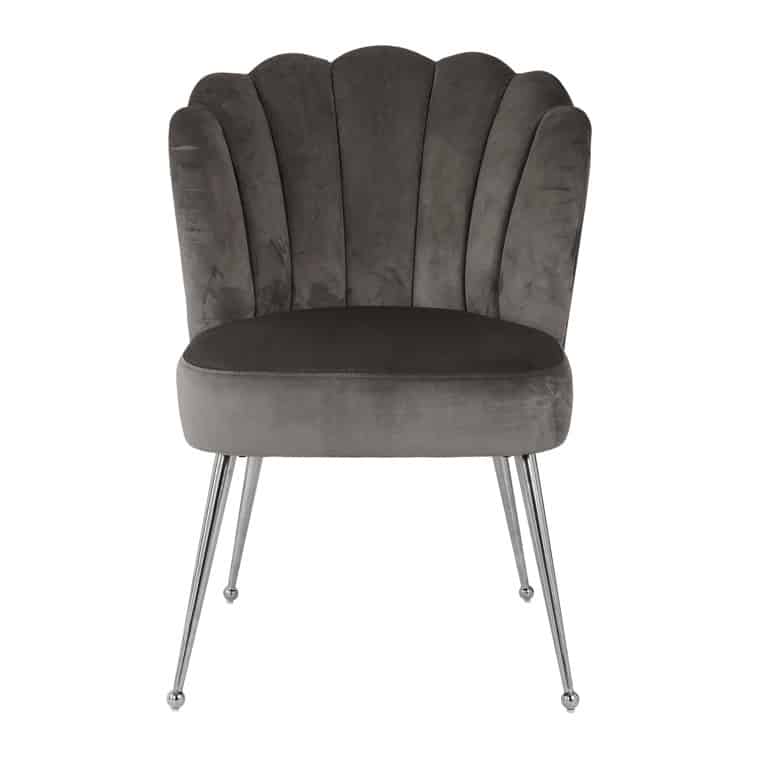 Richmond Interiors eetkamerstoel Pippa grijs poot zilver