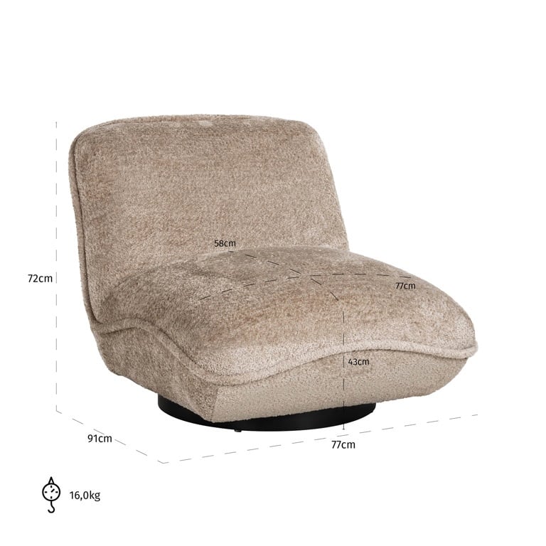 Richmond Interiors fauteuil Ophelia taupe