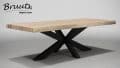 SHOWMODEL UrbanSofa Bruuts eettafel rechthoek live edge 7,5 cm 300 cm spinpoot metaal recht