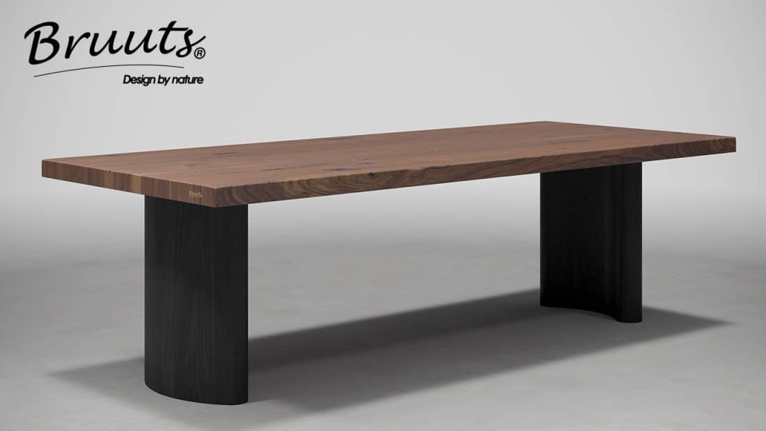UrbanSofa Bruuts® eettafel Melrose acacia wooden C-Leg blank