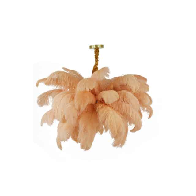 Light & Living hanglamp E14 Ø80 cm Feather goud+perzik