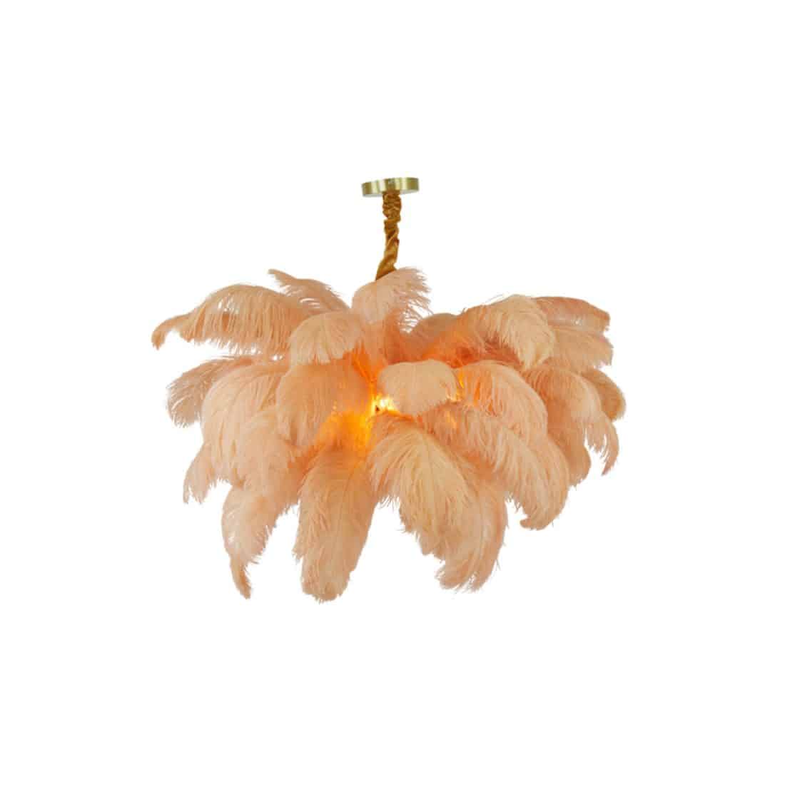 Light & Living hanglamp E14 Ø80 cm Feather goud+perzik