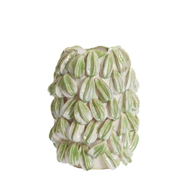 Light & Living vaas 33x35x47 cm Carambola creme/groen