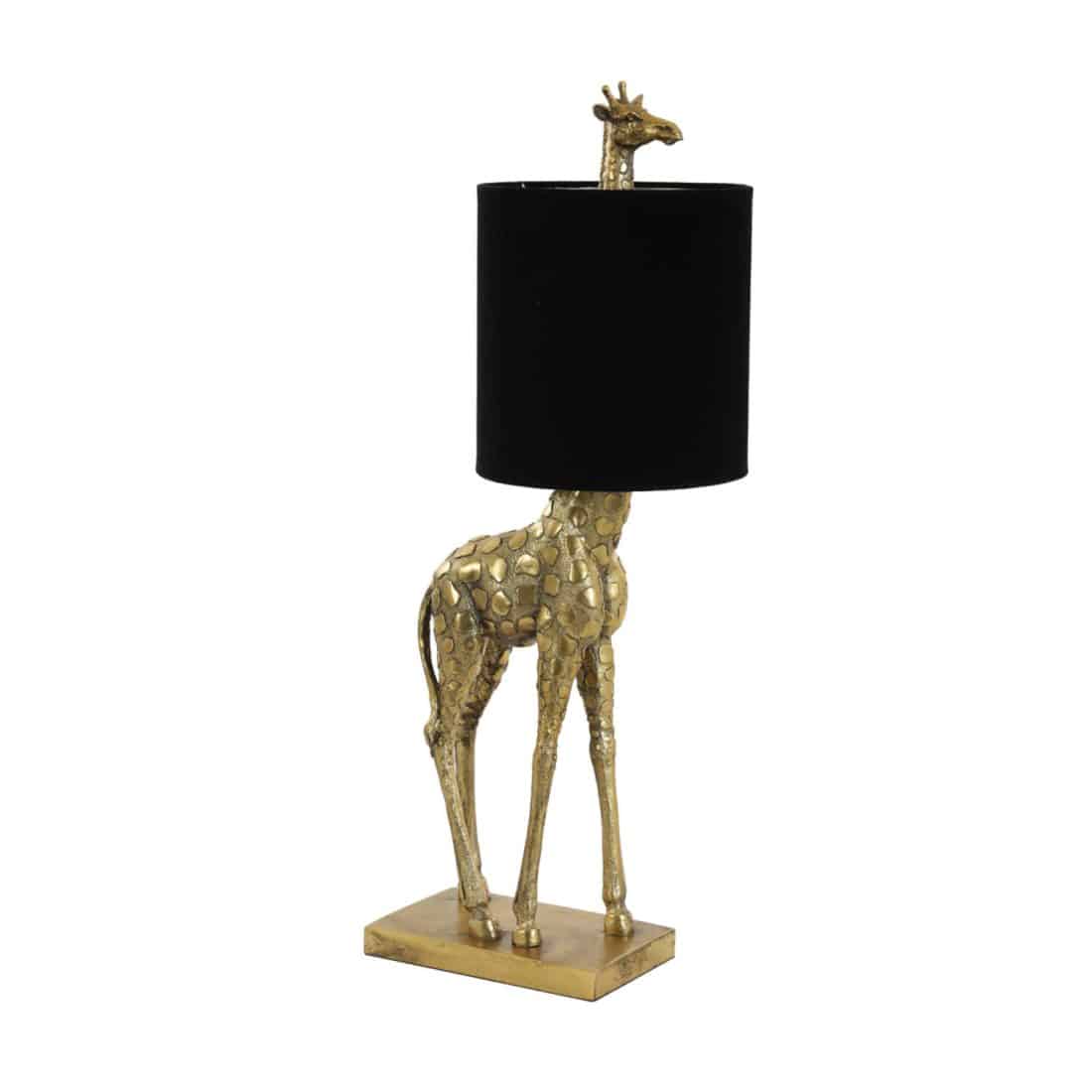 Light & Living tafellamp 20x28x68 cm Giraffe antiek brons+velvet zwart