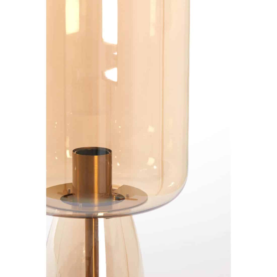Light & Living tafellamp Ø21x45 cm Lotta glas amber+goud