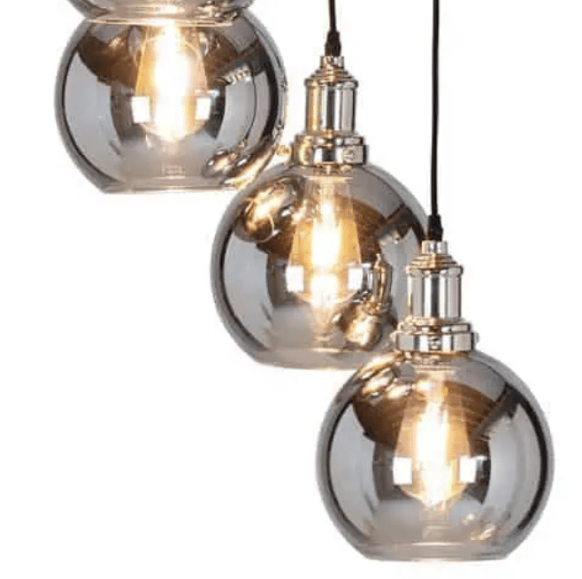 Richmond Interiors hanglamp 5 lamps 45x45x100 cm Camdon glas
