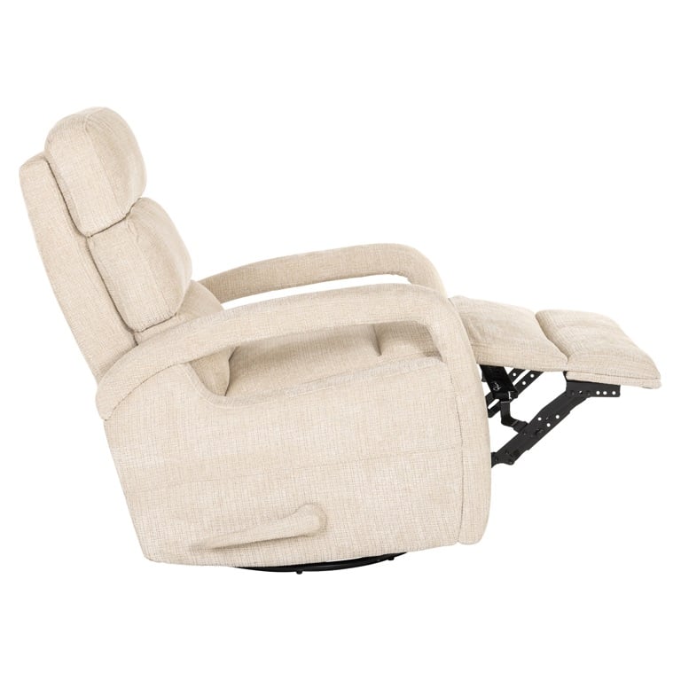 Zijkant Richmond Interiors verstelbare draaifauteuil Denvi beige omhoog