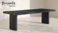 SHOWMODEL UrbanSofa Bruuts eettafel Rechthoek live edge 7.5 cm kolompoot hout recht 200 cm Acacia Zwart
