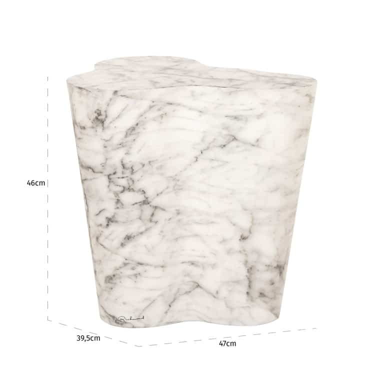 Richmond Interiors bijzettafel Rockyard faux 46x39,5x46 cm marmer afmeting