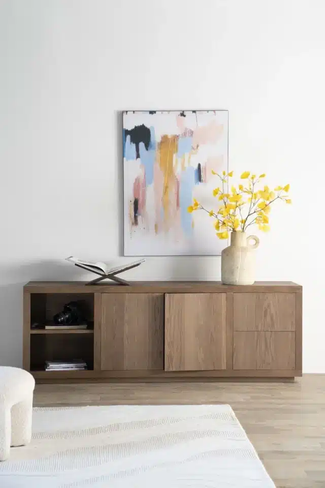 Eleonora dressoir Helsinki 200x42x70 cm eiken lichtbruin