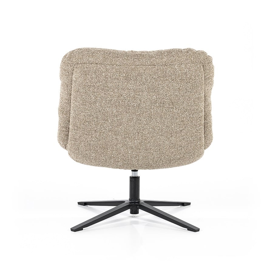 Achterkant Eleonora fauteuil Danicia draaibaar beige